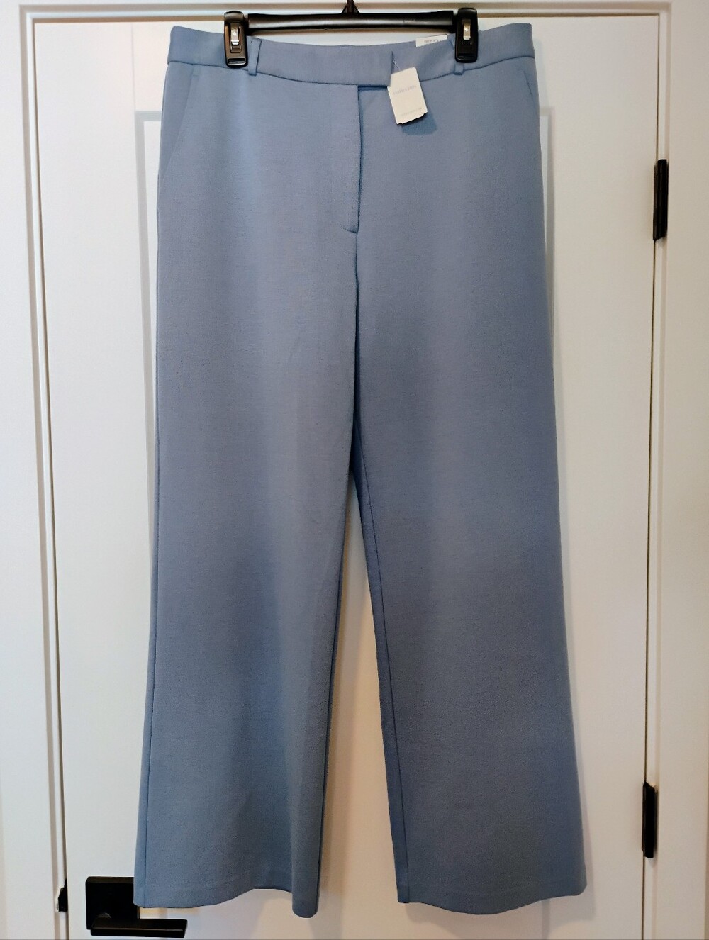 NWT 14 J.McLaughlin Brock H Fair Blue Ponte Knit Straight Leg Trouser Pants NEW